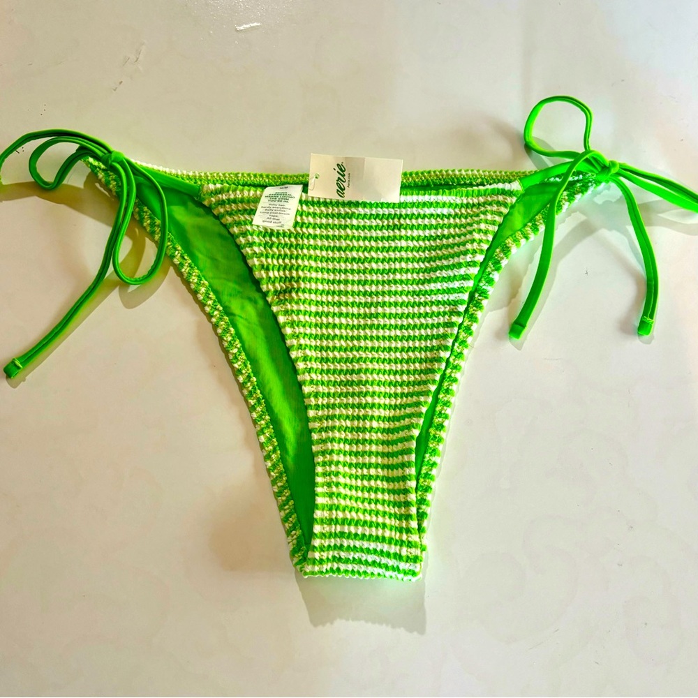 NWT Aerie Womens Swimsuit Medium Rib Cheekiest Tie Bikini Bottom Swim Cheeky